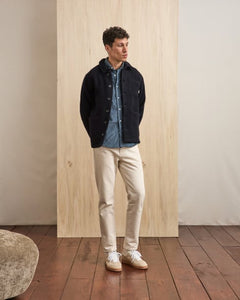 LORGE - Veste en laine bleu marine