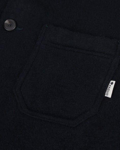 LORGE - Veste en laine bleu marine