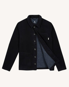 LORGE - Veste en laine bleu marine