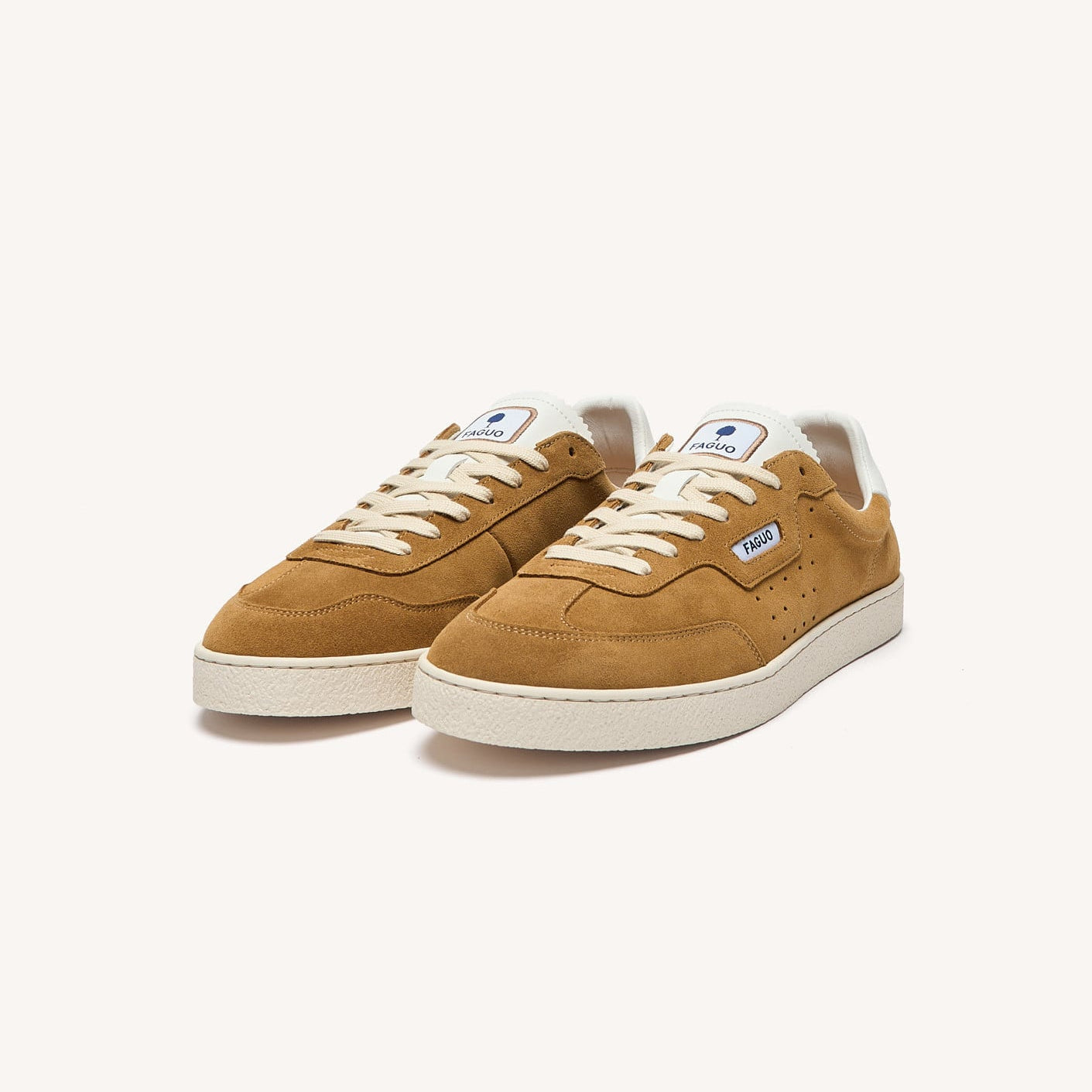 LUMBO - Baskets beige clair cuir suède
