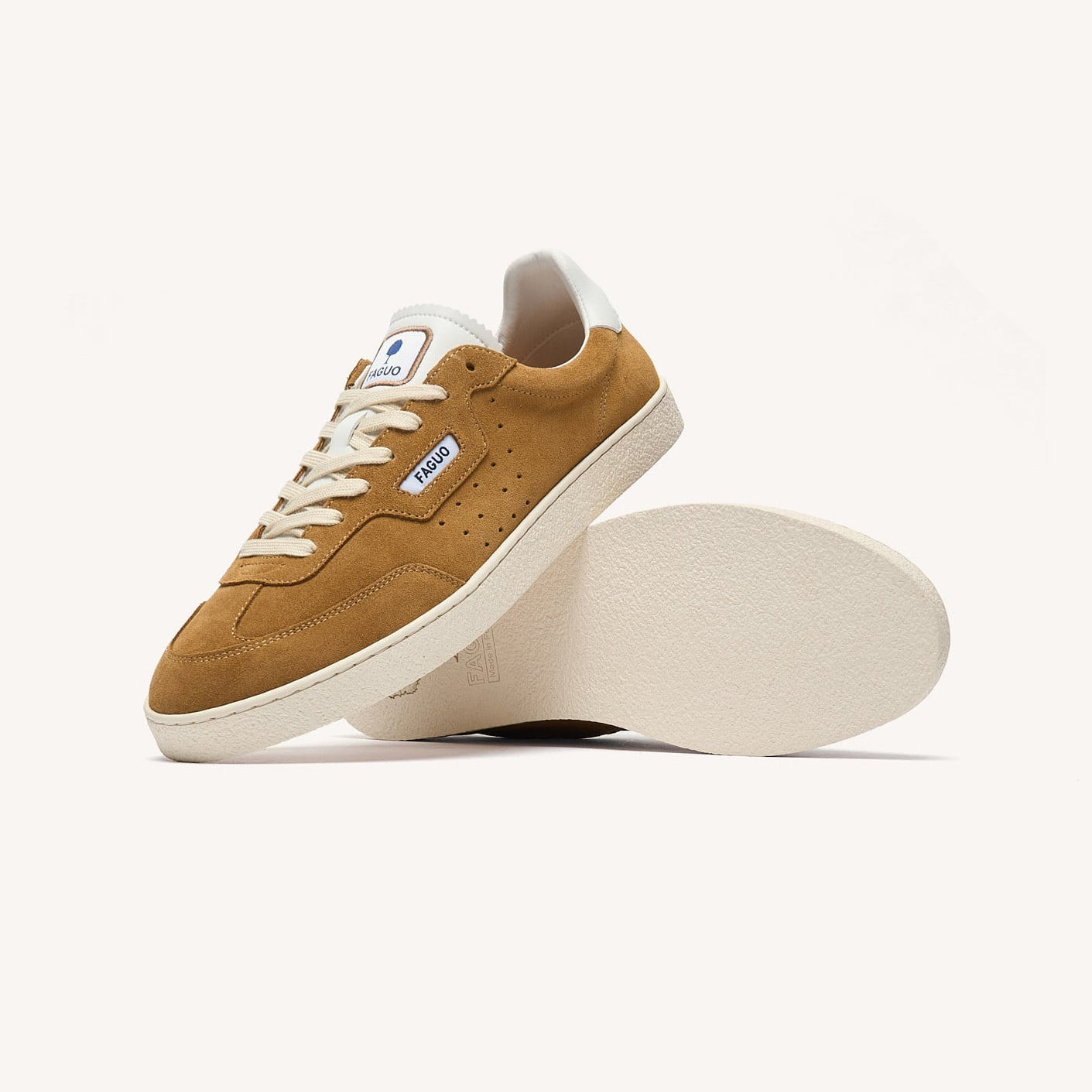 LUMBO - Baskets beige clair cuir suède
