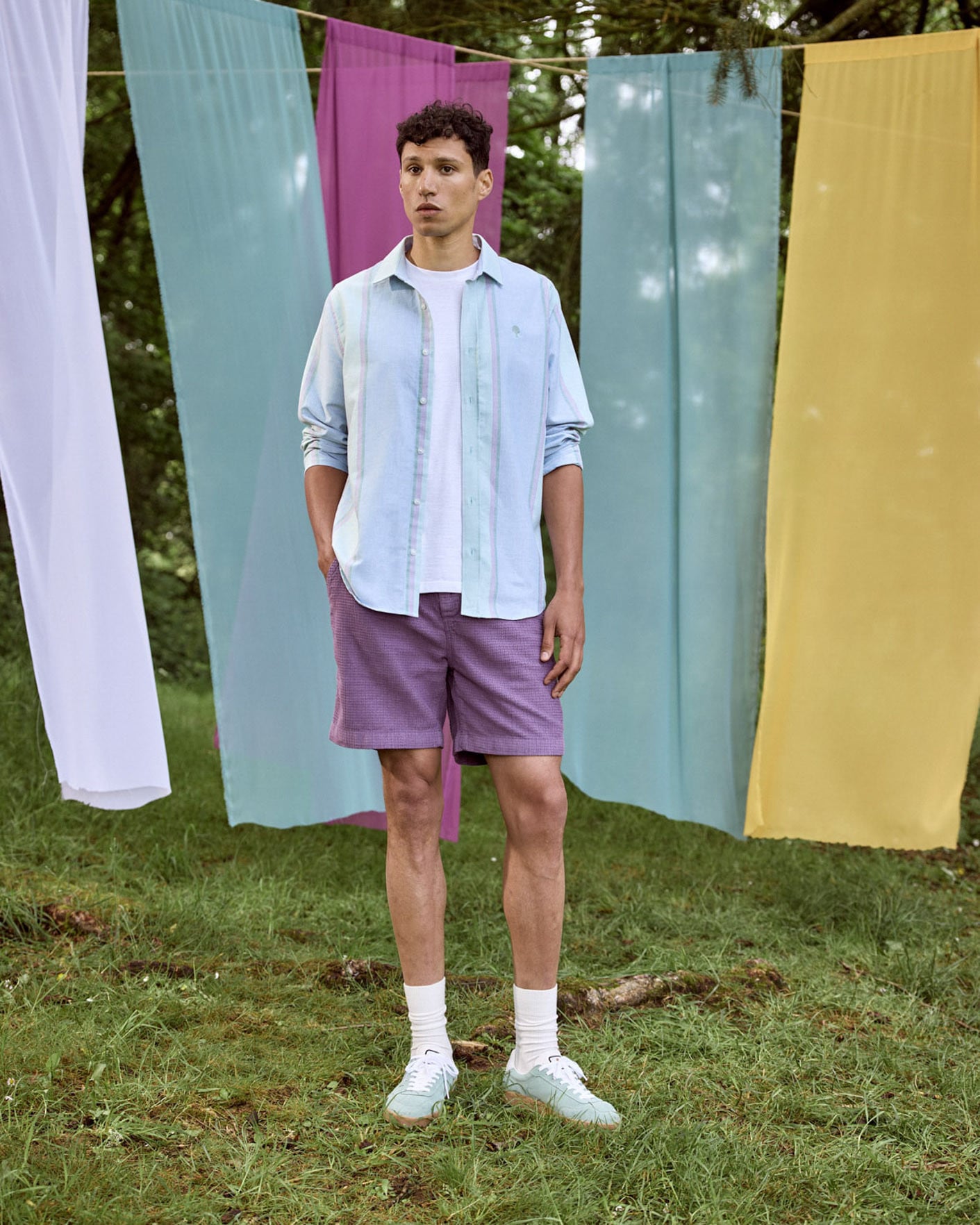 IRATY - Chemise rayée vert et multicolore