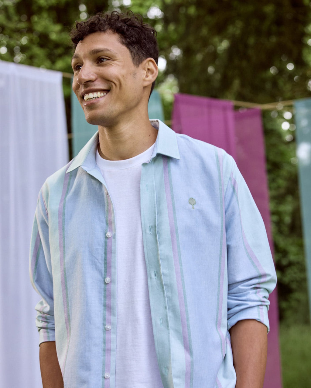 IRATY - Chemise rayée vert et multicolore