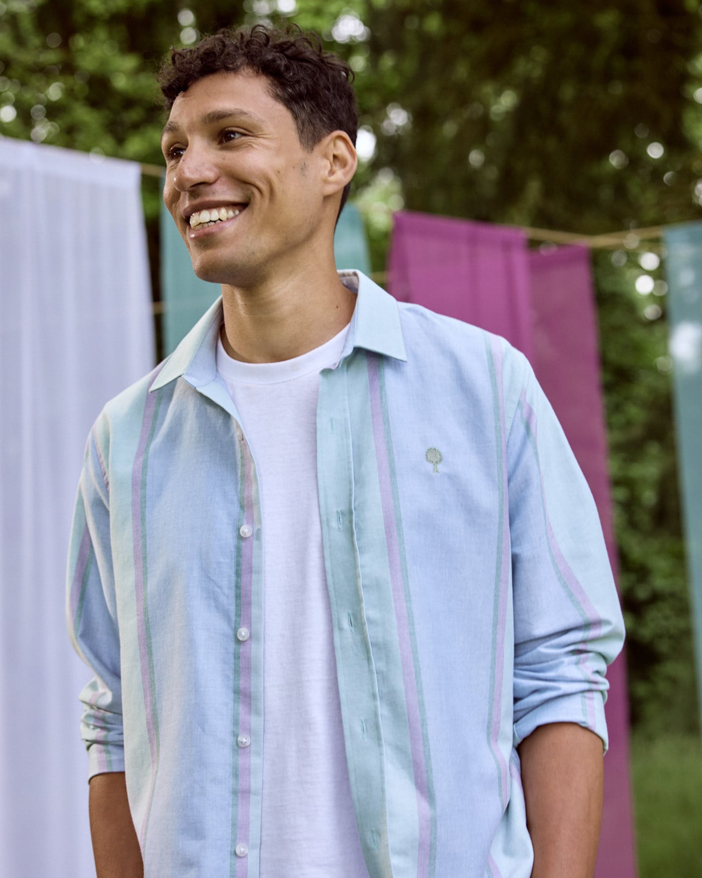 IRATY - Chemise rayée vert et multicolore