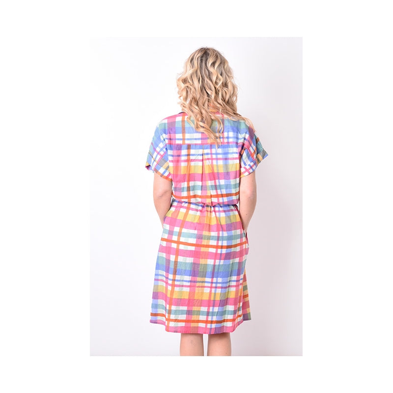 67957 - Robe Chemisier Coton avec Ceinture -1321 multi clair