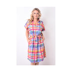 67957 - Robe Chemisier Coton avec Ceinture -1321 multi clair