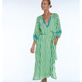 68009 - Robe Coton Double Poches Cote Brodee - 0800 Vert