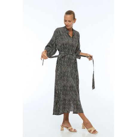 66988 - Robe Longue Boutonnée - 0210 Noir