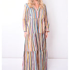 67962 - Robe Longue Col Mao - 10823 vert Claire