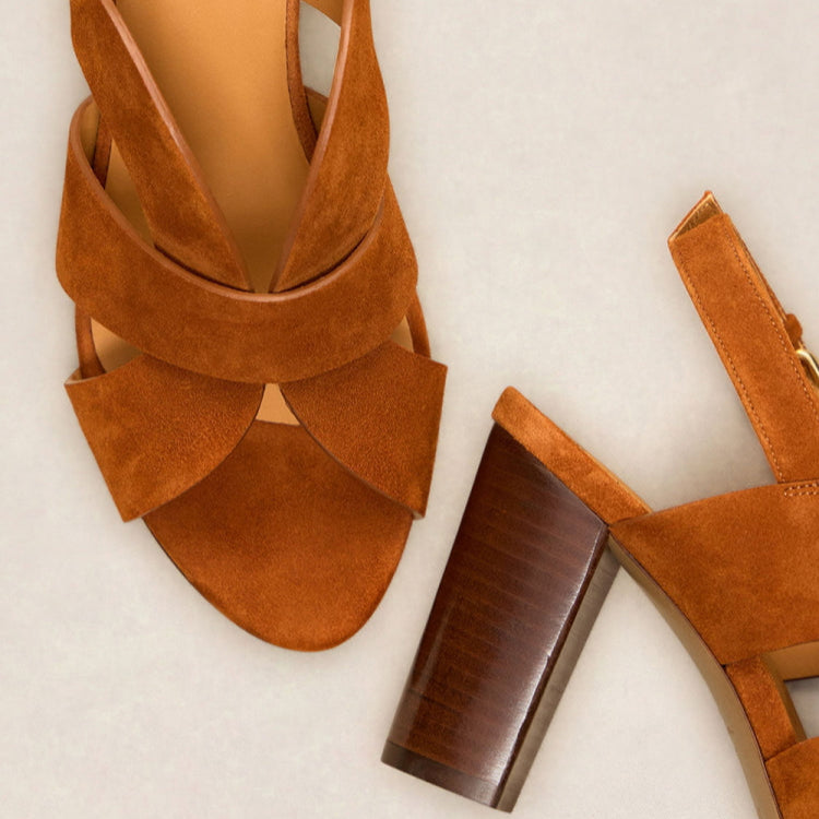 Sandale n°55 - Suede Cognac