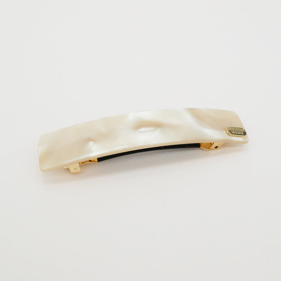 Barrette acétate 9 cm - Nacre Ecru