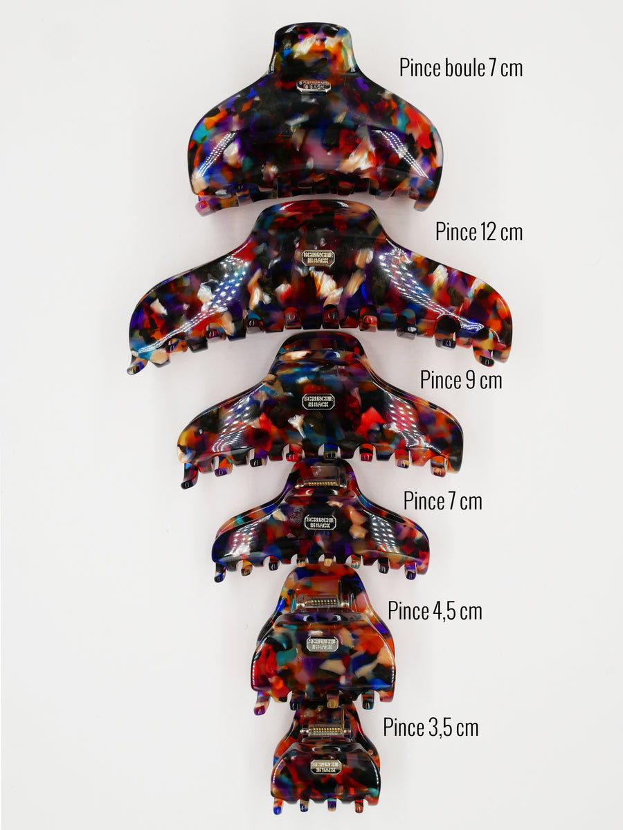 Pince multi 3,5 cm & 9 cm - Noir, bleu & orange