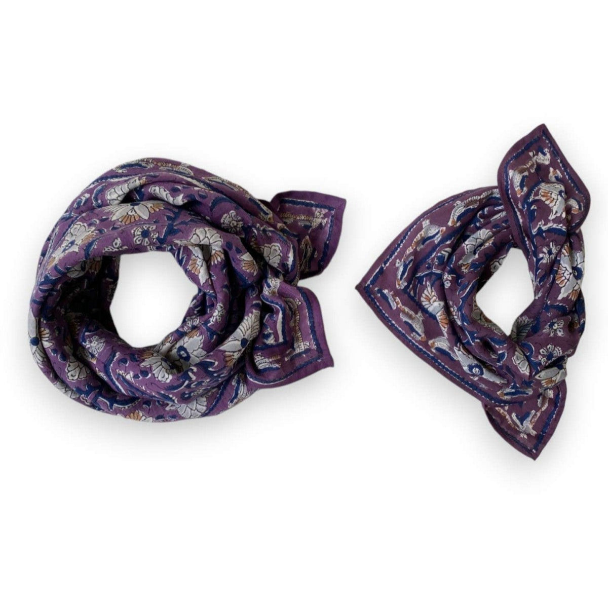 Petit Foulard Apaches Manika - Bird - Prune