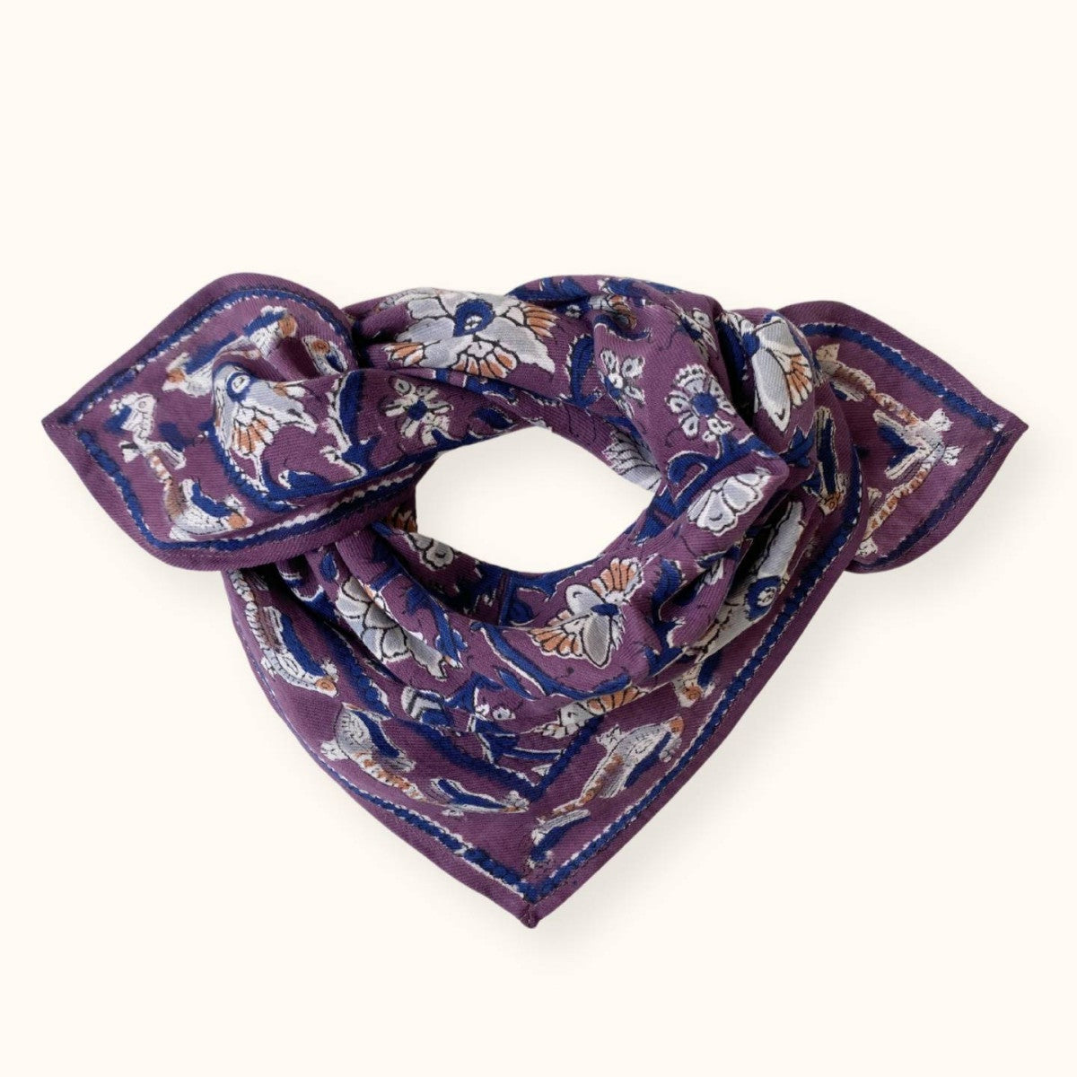 Petit Foulard Apaches Manika - Bird - Prune