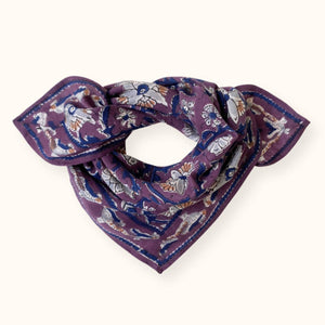 Petit Foulard Apaches Manika - Bird - Prune