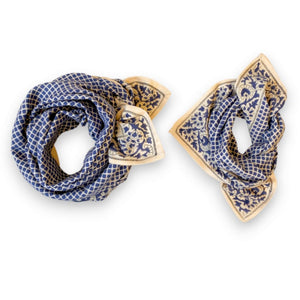 Petit Foulard Apaches Manika - Mosaic - Navy Blue