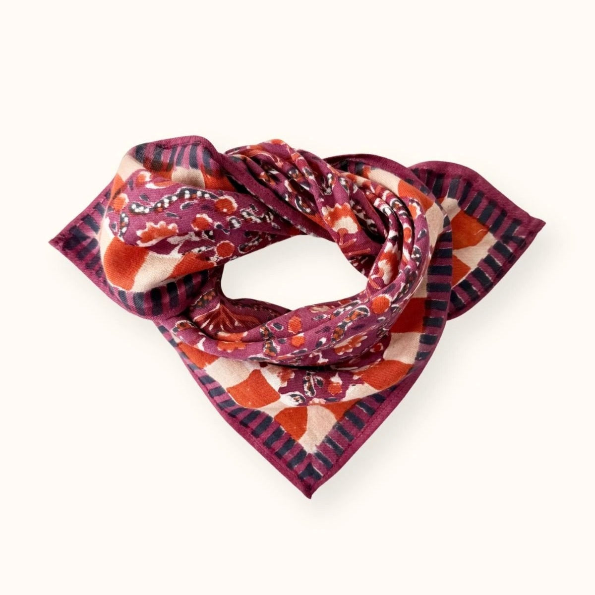 Petit Foulard Manika - Cactus - Cherry