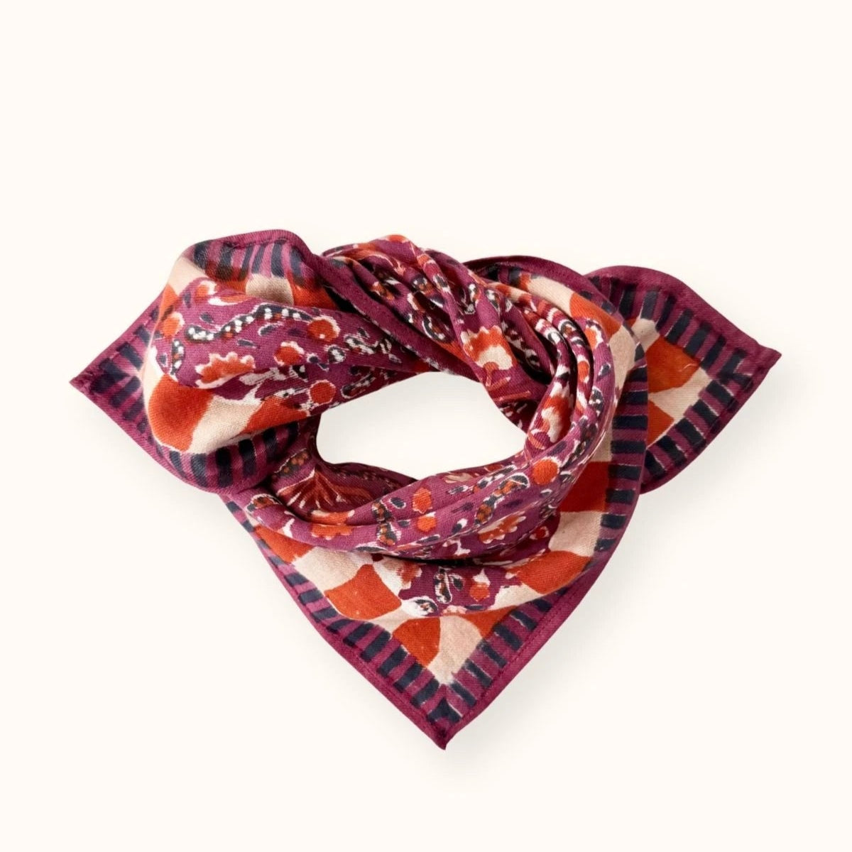 Petit Foulard Manika - Cactus - Cherry
