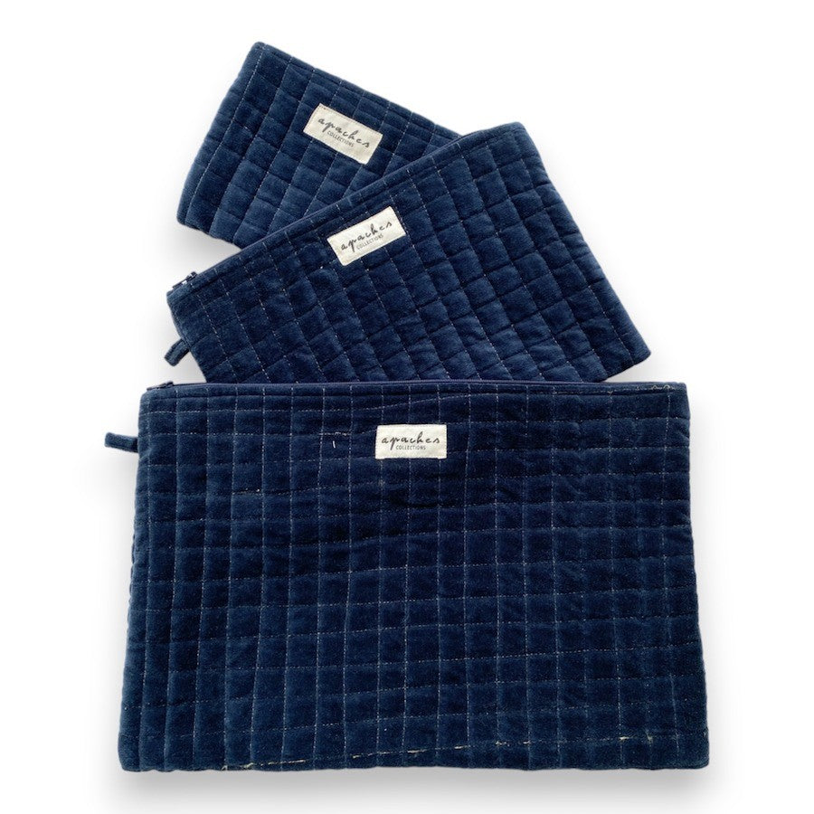 Small pochette Sana Apaches - Velours Marine