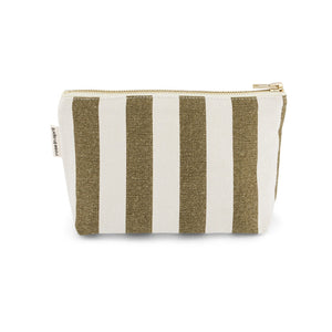 Trousse Sofia - Rayures Olive Greige