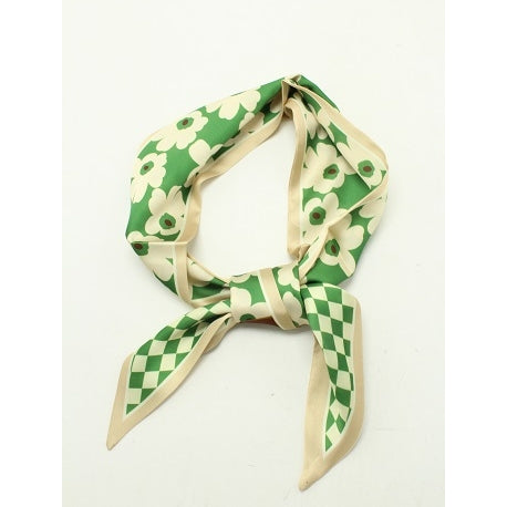 67569 - Tour de cou Fleurs & Carreaux - 0850 Vert Foncé