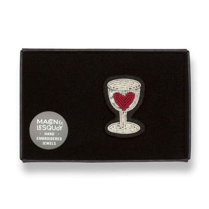 Broche - Verre Coeur Rouge