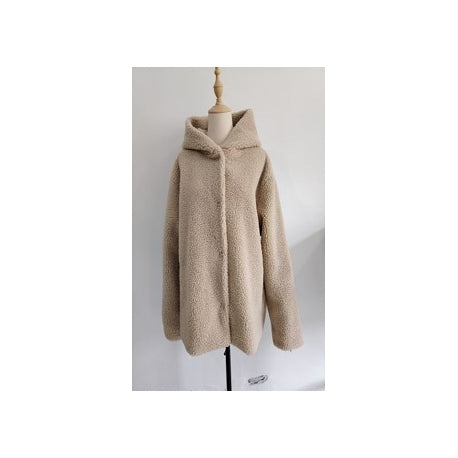 67527 -  Veste à capuche Teddy - Ecru