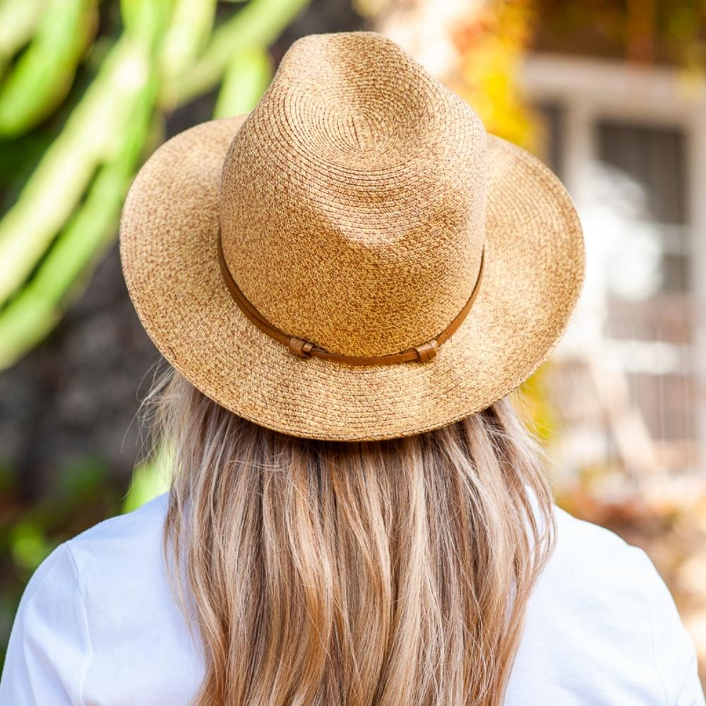 Chapeau Papier et Lien Cuir - Havane