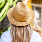 Chapeau Papier et Lien Cuir - Havane