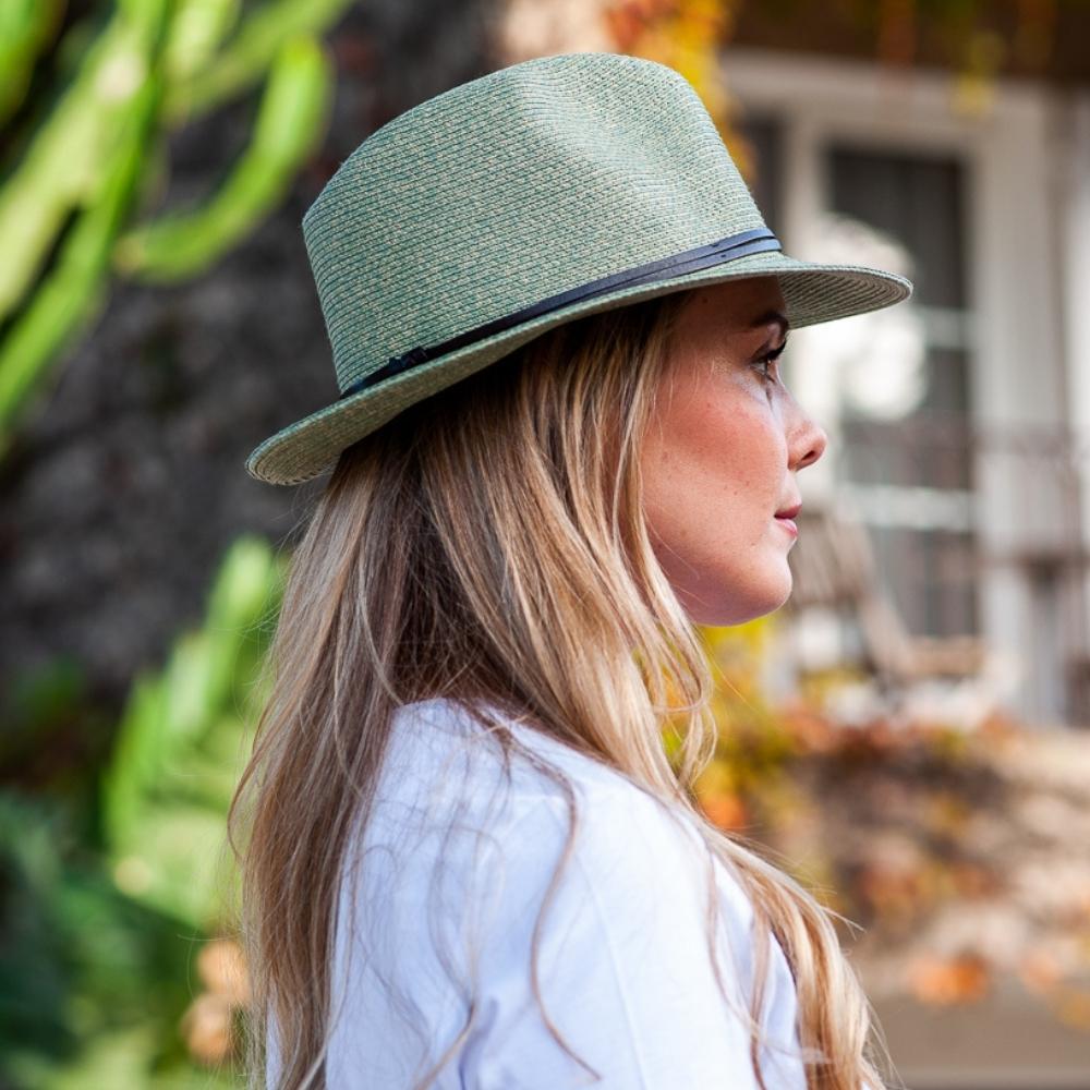 Chapeau Papier et Lien Cuir - Amande