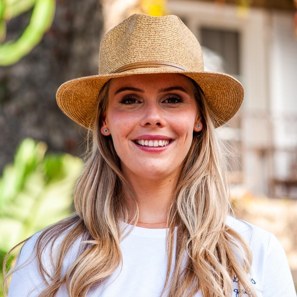 Chapeau Papier et Lien Cuir - Havane