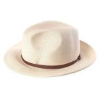 Chapeau Papier et Lien Cuir - Rose Poudre