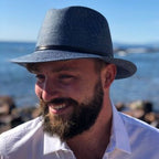 Chapeau Papier et Lien Cuir - Denim