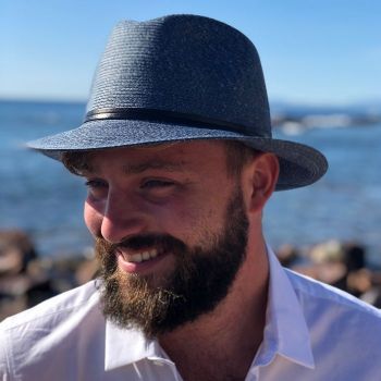 Chapeau Papier et Lien Cuir - Denim
