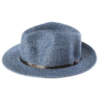 Chapeau Papier et Lien Cuir - Denim