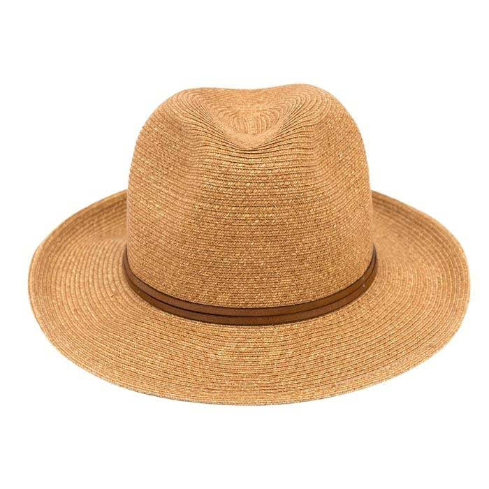 Chapeau Papier et Lien Cuir - Havane