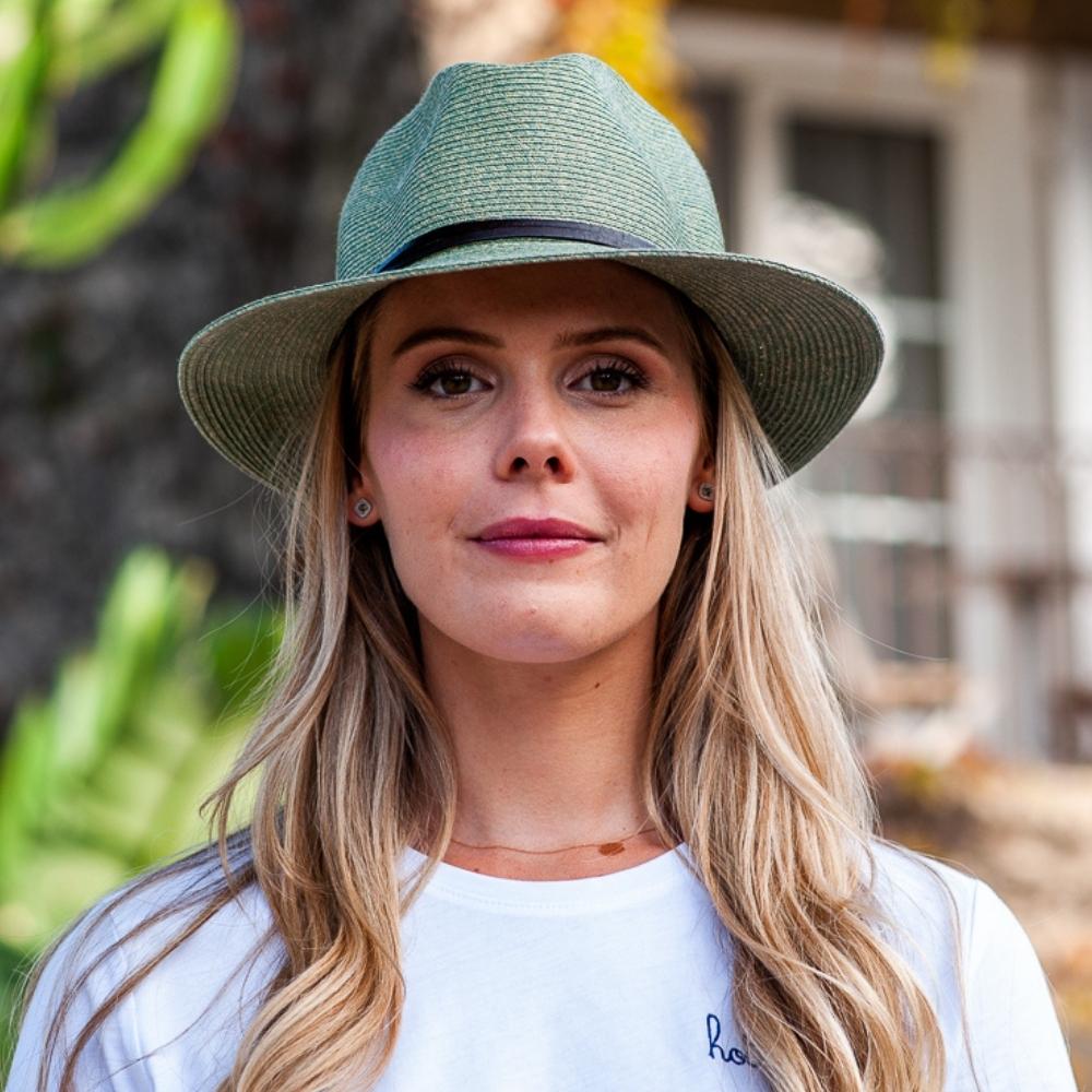 Chapeau Papier et Lien Cuir - Amande
