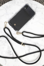 Yves- Coque transparente avec pochette Noire