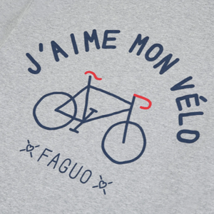 T-shirt en coton gris "J'aime mon vélo"