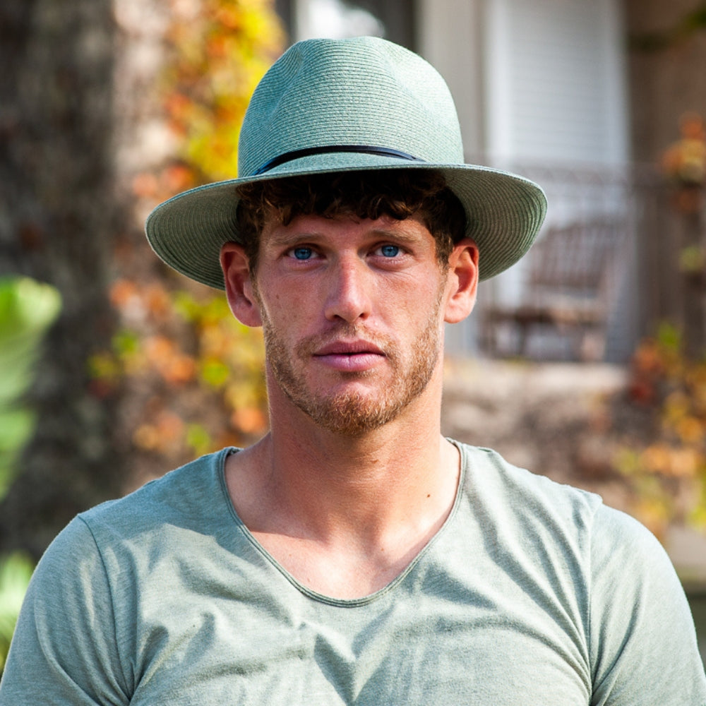 Chapeau Papier et Lien Cuir - Amande
