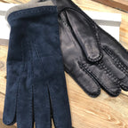 Gants Homme en Cuir bi-matière - Bleu