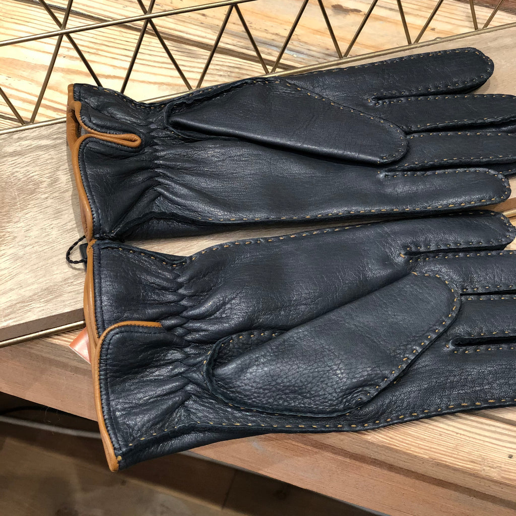 Gants Homme en Cuir lisse - Bleu/Gris