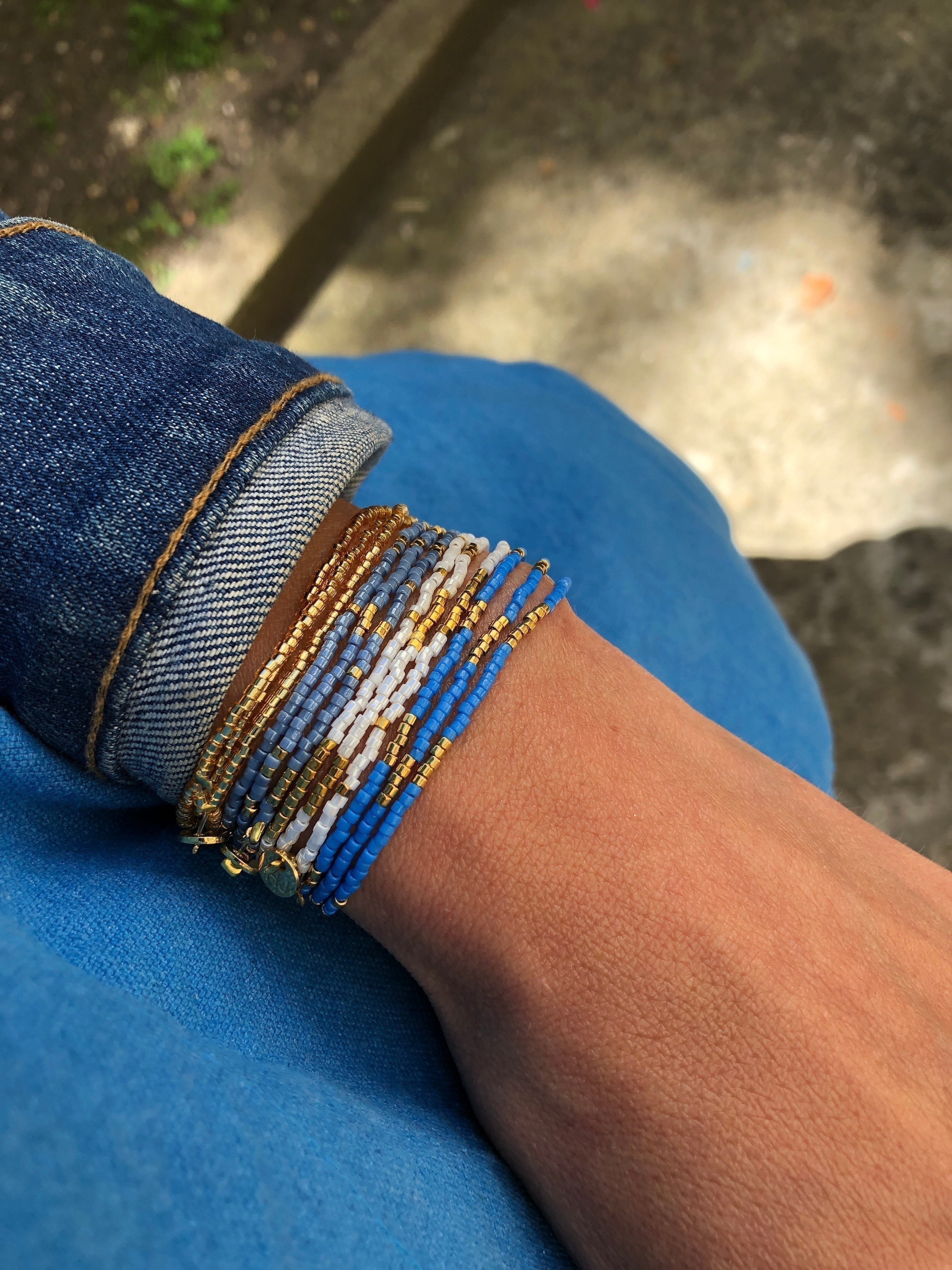 Bracelet Zebra - Bleu Jean