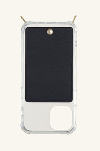 Yves- Coque transparente avec pochette Noire