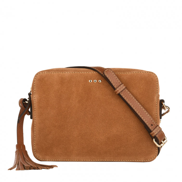 Camera Bag - Sac bandoulière en cuir velours effet daim