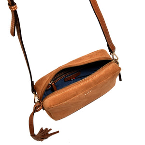 Camera Bag - Sac bandoulière en cuir velours effet daim
