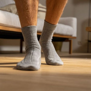Chaussette avec Laine de Mérinos  Gris #LA10  - Homme