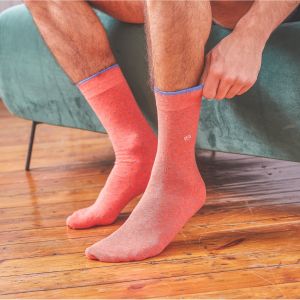 Chaussette Coton Corail foncé Square - Homme