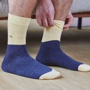 Chaussette Jaune Chiné / Bleu Chiné #BI3 - Homme