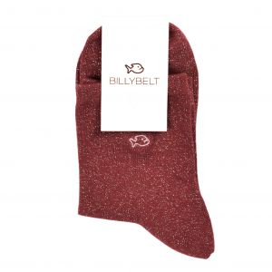Chaussette Paillette Bordeaux en Coton #CP11 - Femme